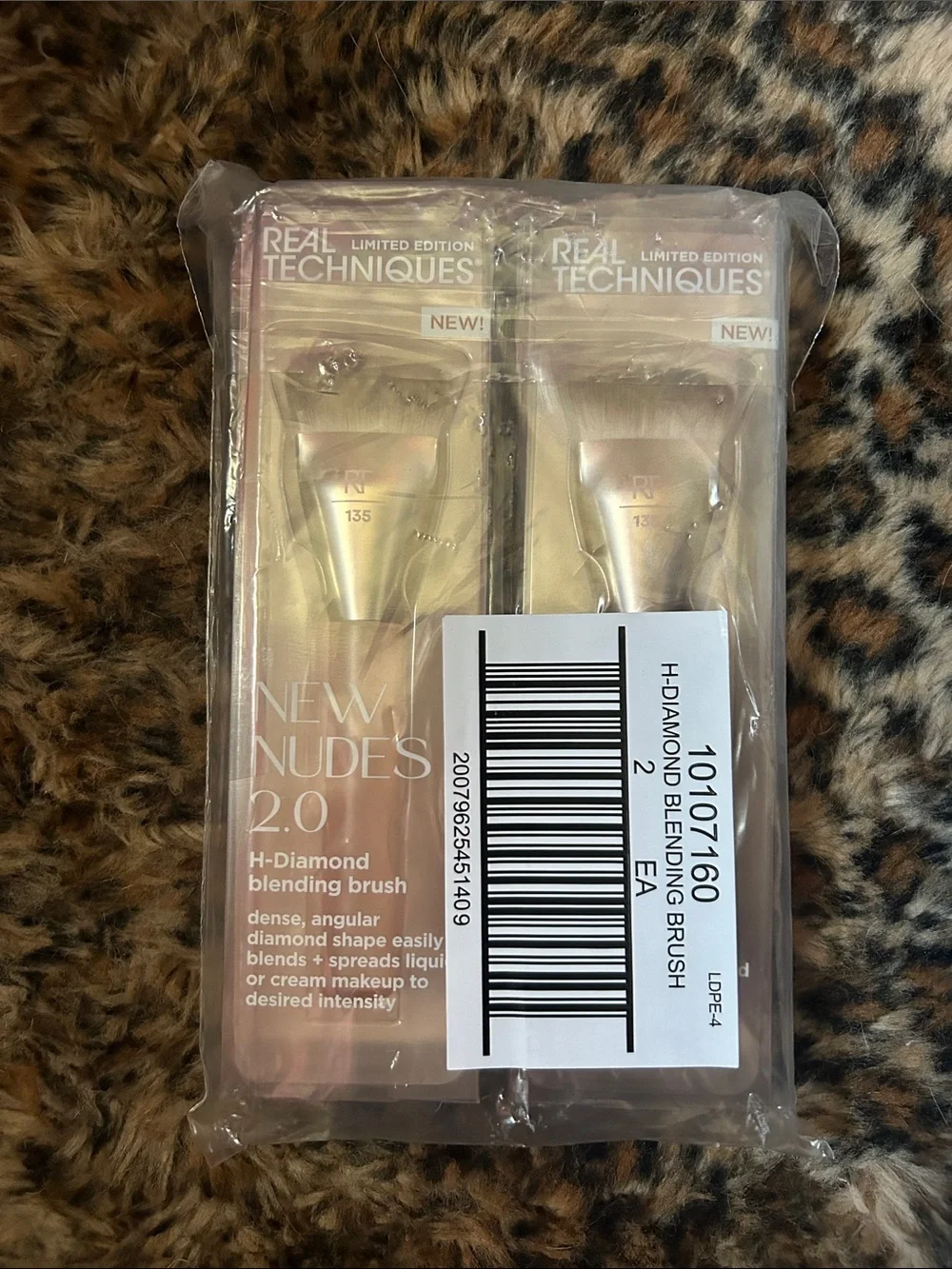 Real Techniques New Nudes 2.0 H-Diamond Blending Brushes - Rose Gold Handles